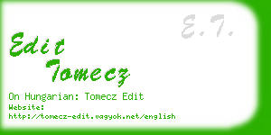 edit tomecz business card